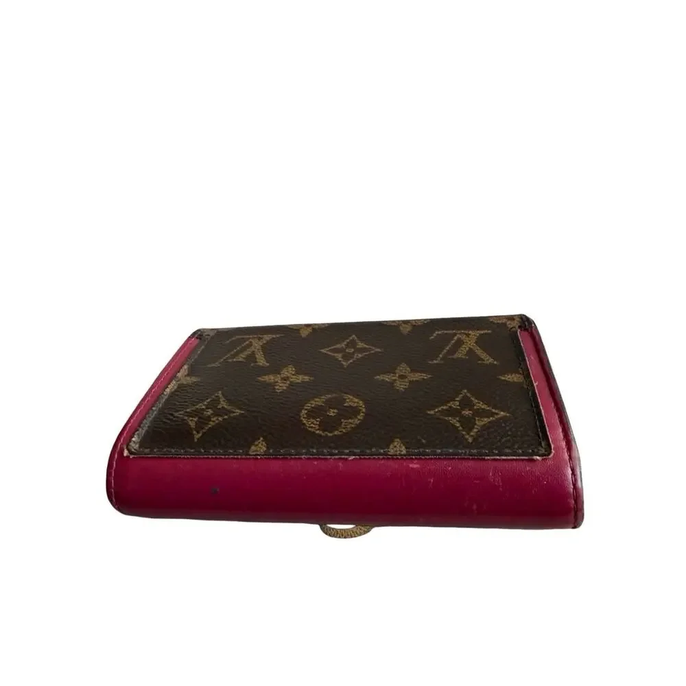 Authentic Louis Vuitton Monogram Flore Compact Wallet Fuchsia Pink Flower